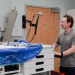 Nurse at Anderson Hospital examining endoscopic results on computer