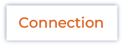 The word Connection in orange text is centered on a white rectangular background with a subtle gray shadow.